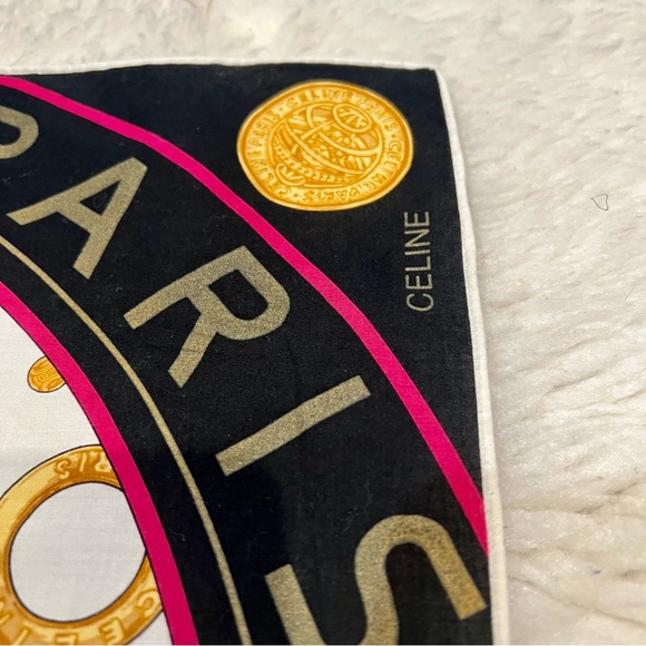 CELINE Paris Square Multicolor Bandanna/Scarf Size 21” x 21”. - Picture 5 of 12